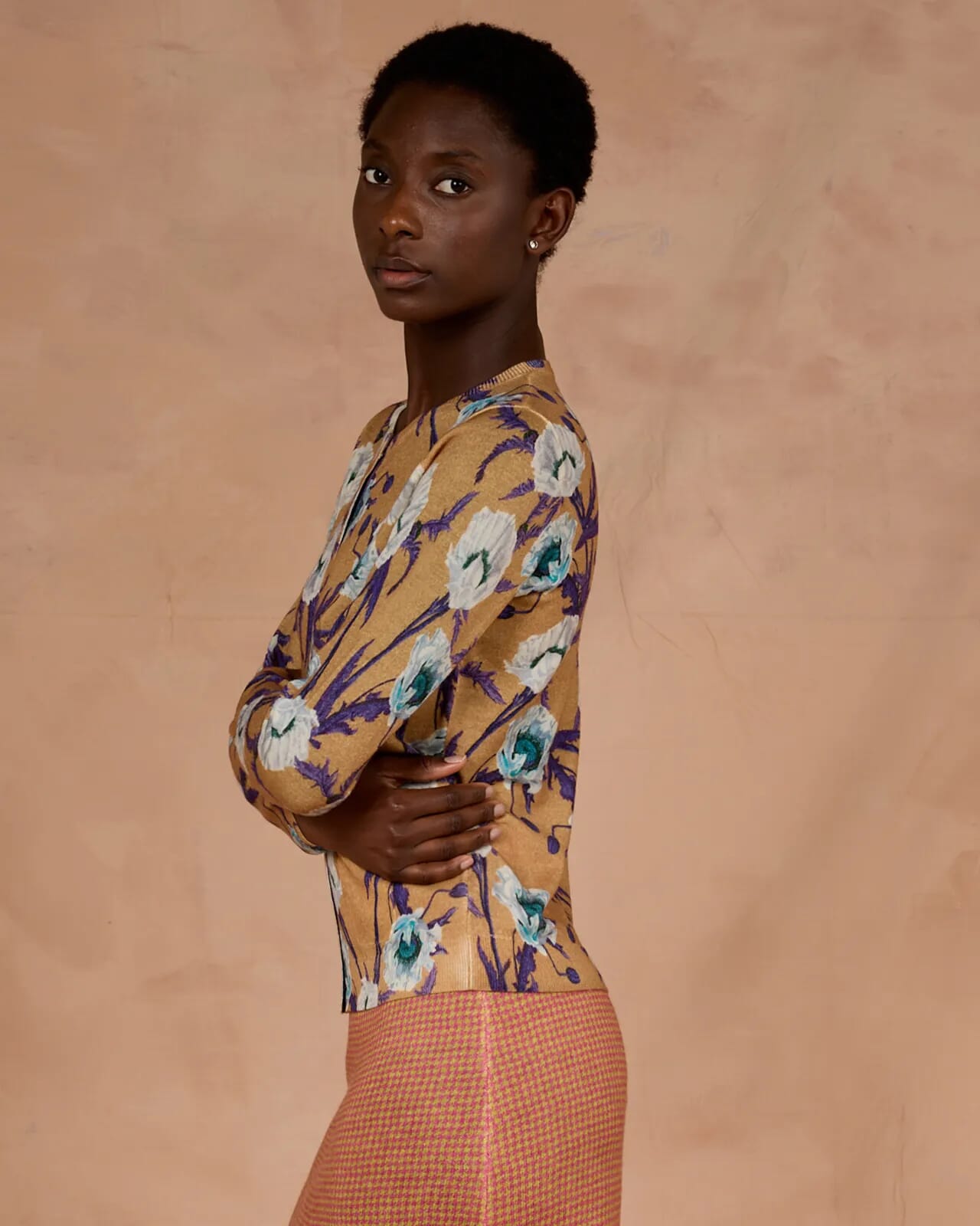 FLORAL PRINT CARDIGAN WITH  POCKETS COL. 101