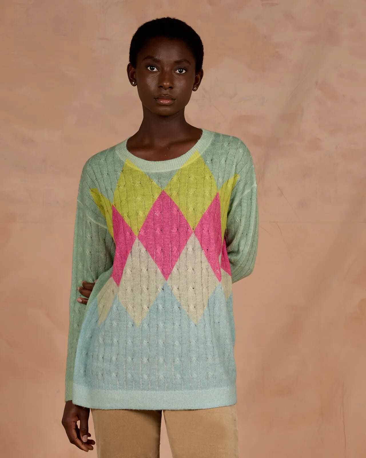 GEOMETRIC CREWNECK JUMPER  COL.165