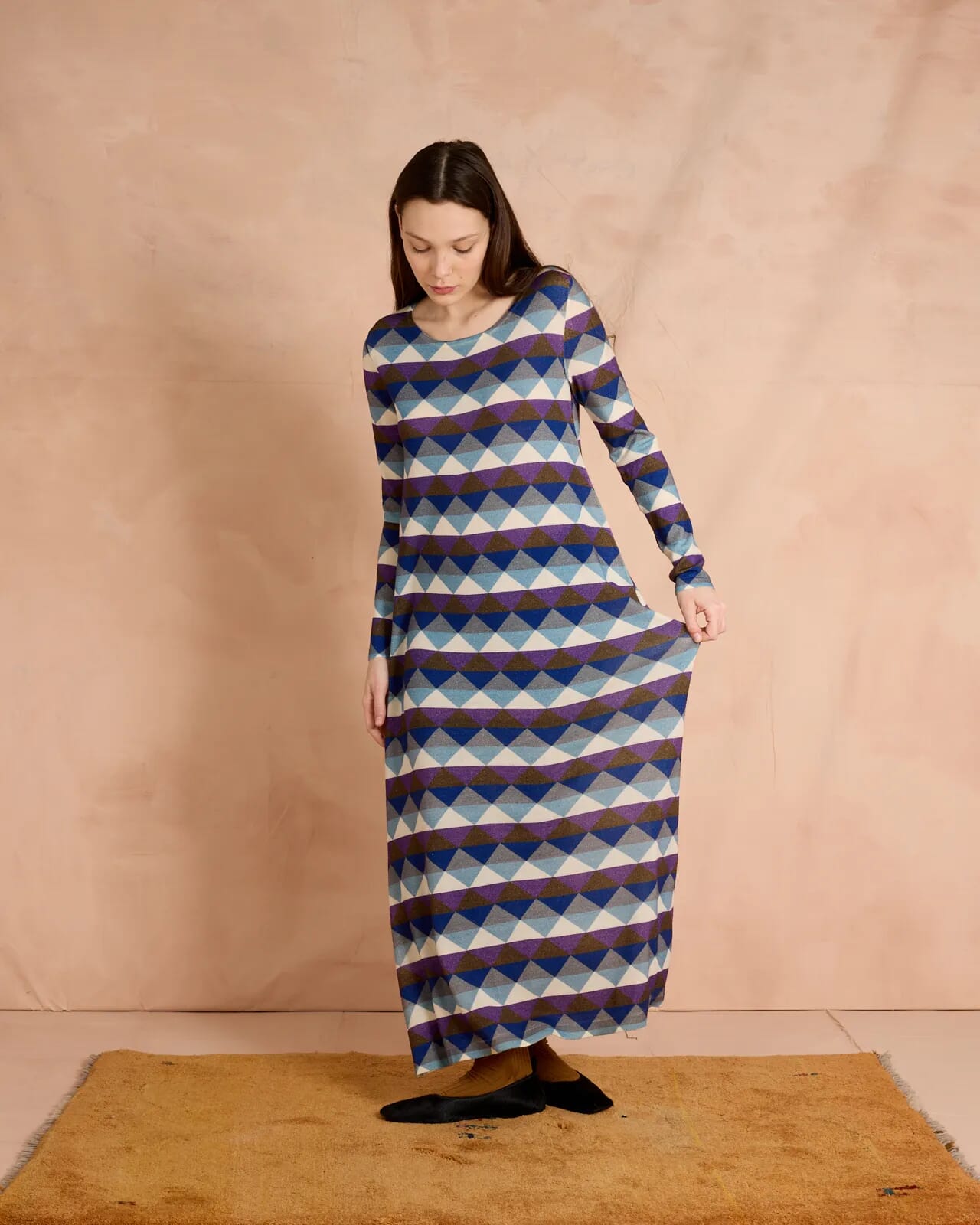 GEOMETRIC LONG DRESS COL.129
