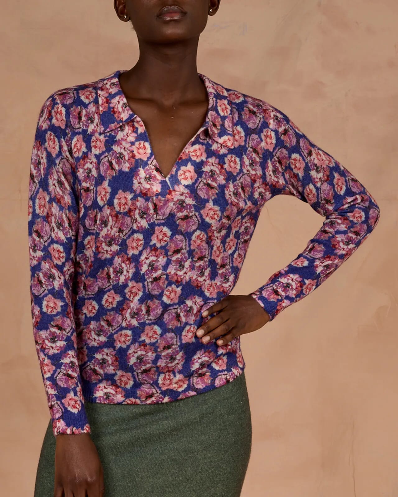 FLORAL PRINT POLO COL.145
