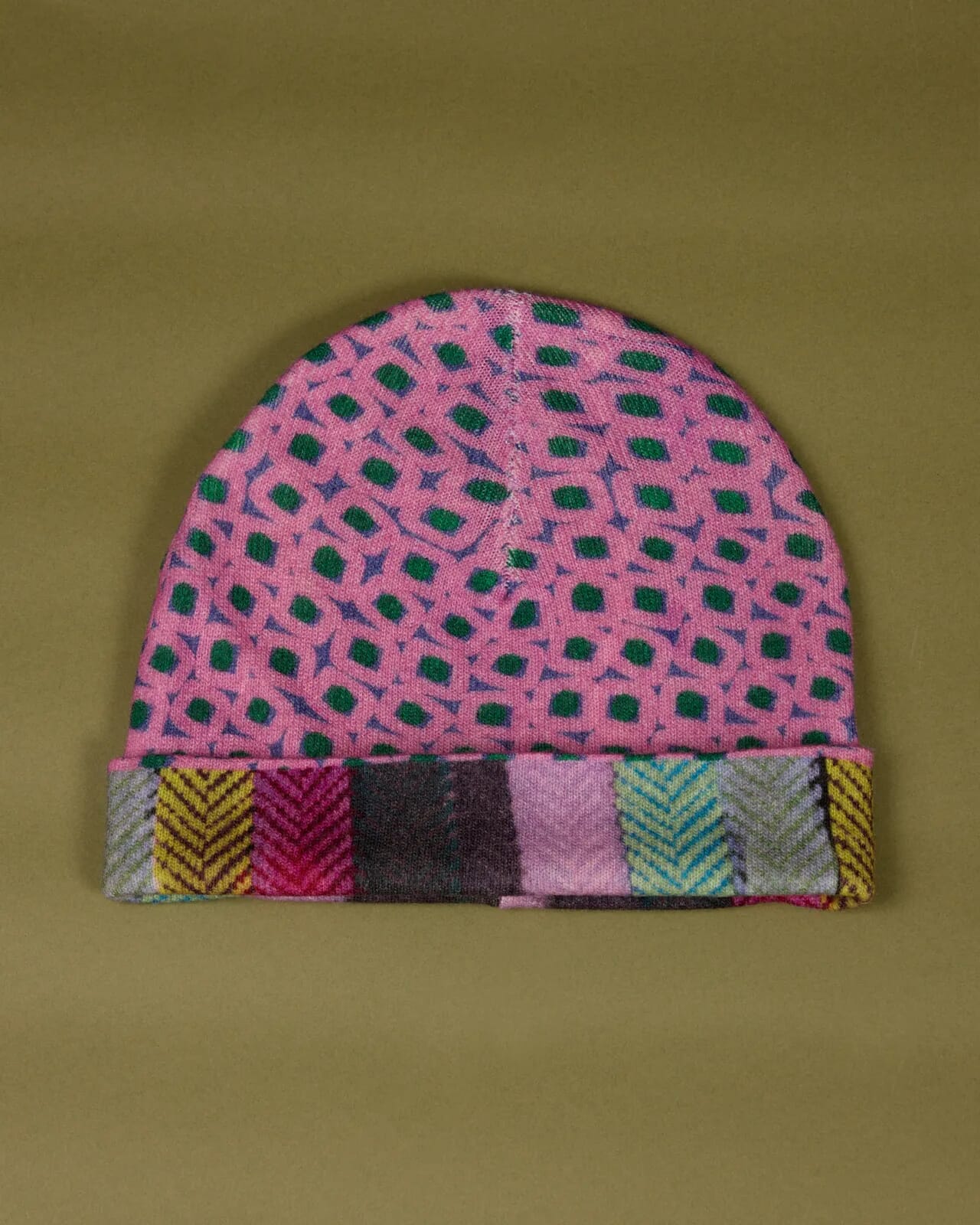 MULTI PRINT REVERSIBLE BEANIE  COL.012