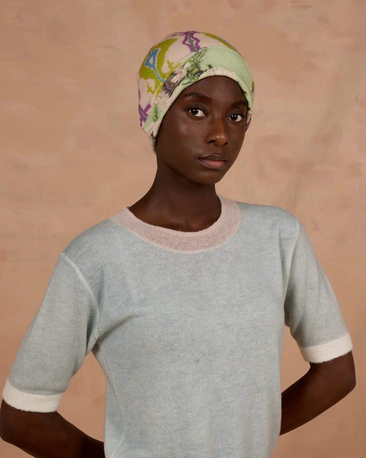 MULTI PRINT REVERSIBLE BEANIE  COL.013