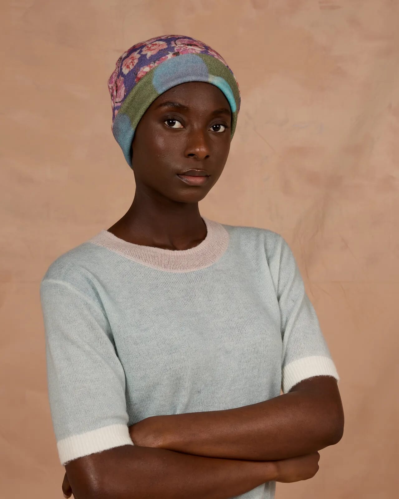 MULTI PRINT REVERSIBLE BEANIE  COL.020