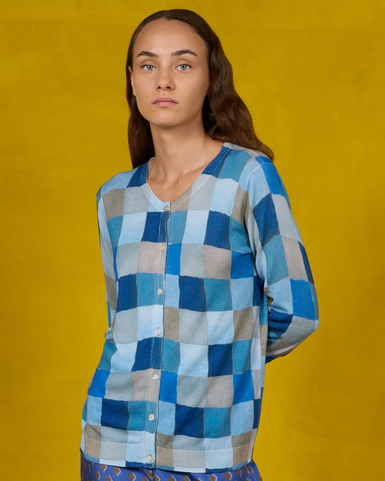 GEOMETRIC PRINT CARDIGAN COL.  366