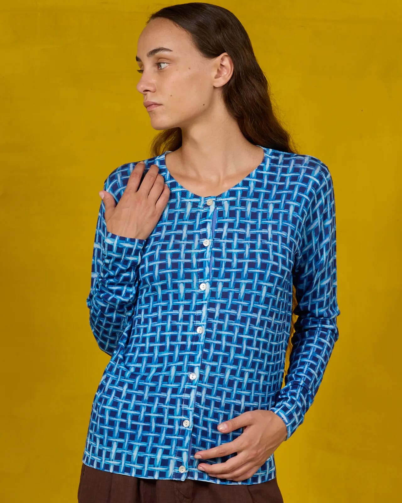 GEOMETRIC PRINT CARDIGAN COL.  372