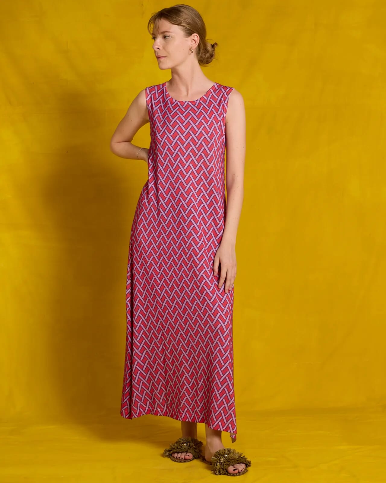 GEOMETRIC LONG DRESS COL.397