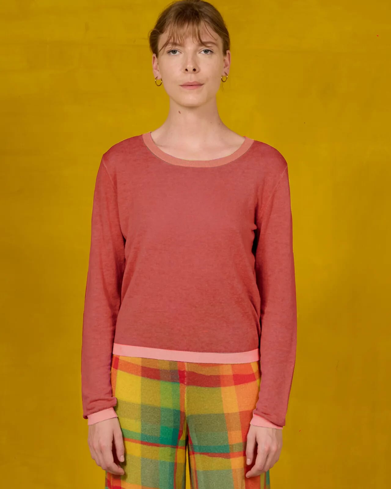 SOLID COLOR PRINT CREWNECK  JUMPER COL.022