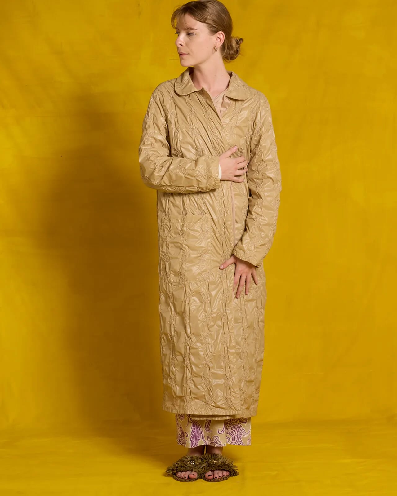 SOLID COLOUR PRINT REVERSIBLE  RAINCOAT COL.027