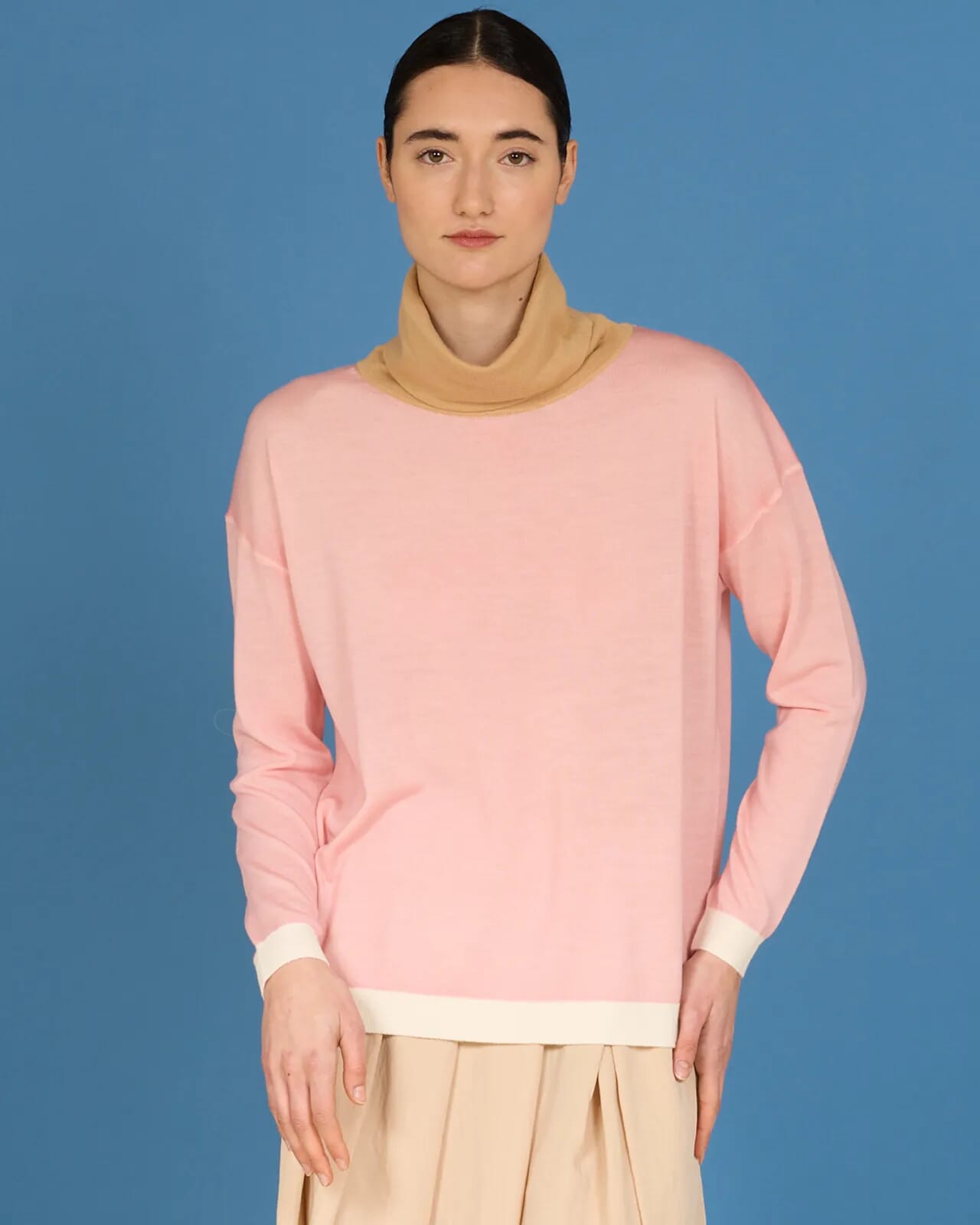 SOLID COLOUR HIGH NECK JUMPER COL. 015