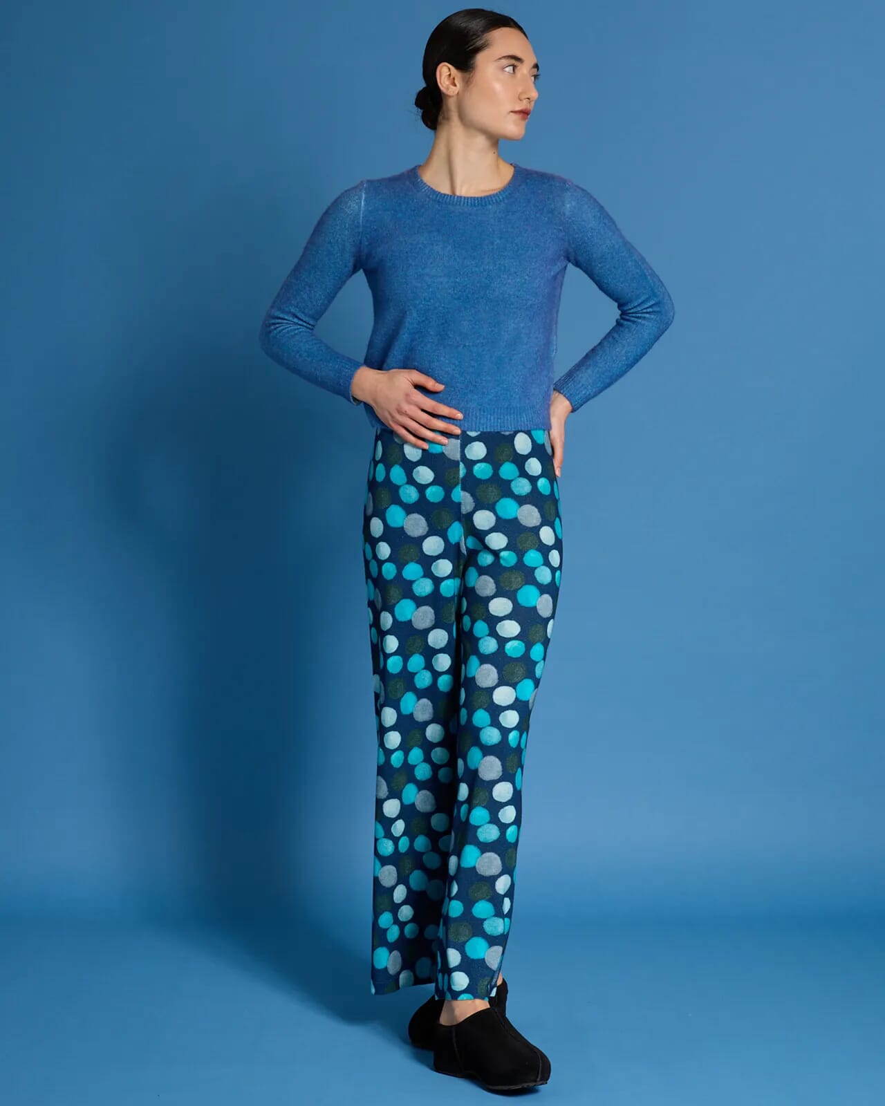 GEOMETRIC PRINT LONG TROUSERS COL.211