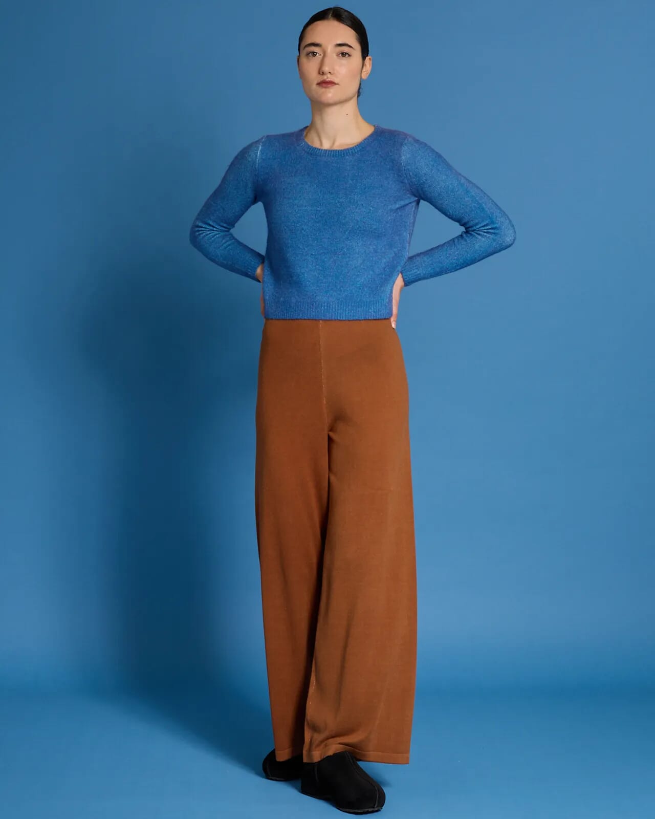 SOLID COLOUR LONG TROUSERS COL.010