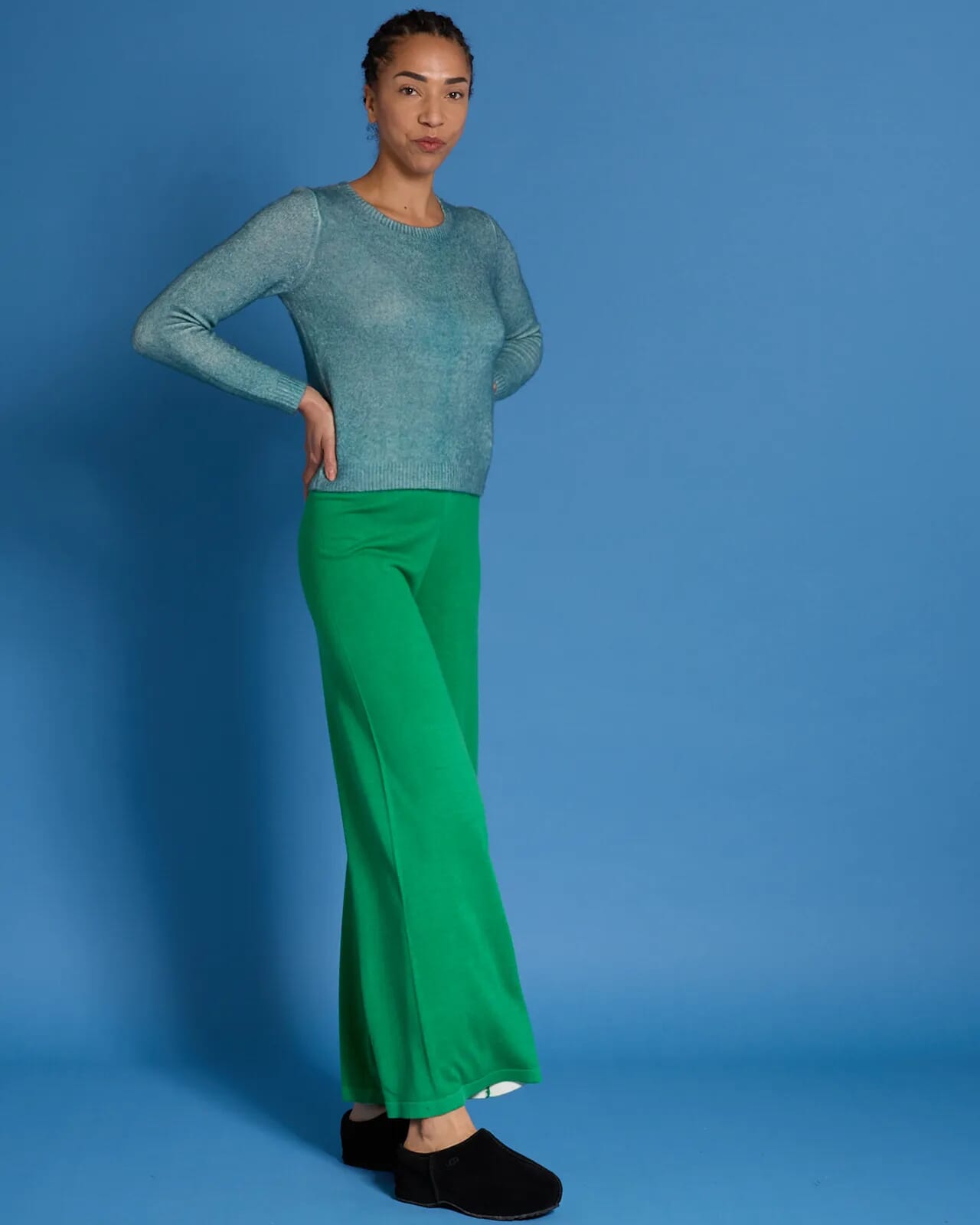 SOLID COLOUR LONG TROUSERS COL.026