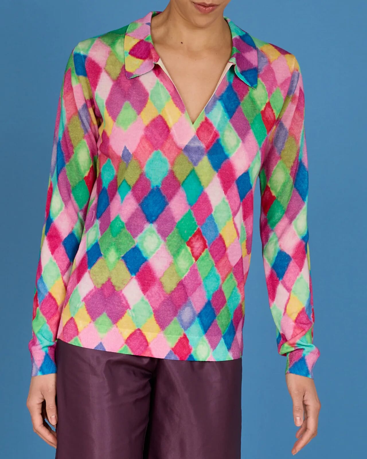 GEOMETRIC PRINT POLO COL.275