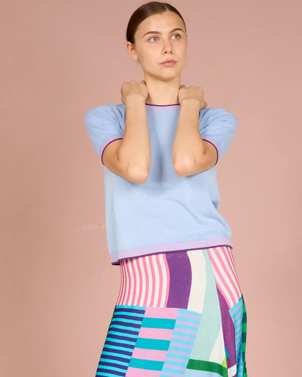 SOLID PRINT TOP COL.018