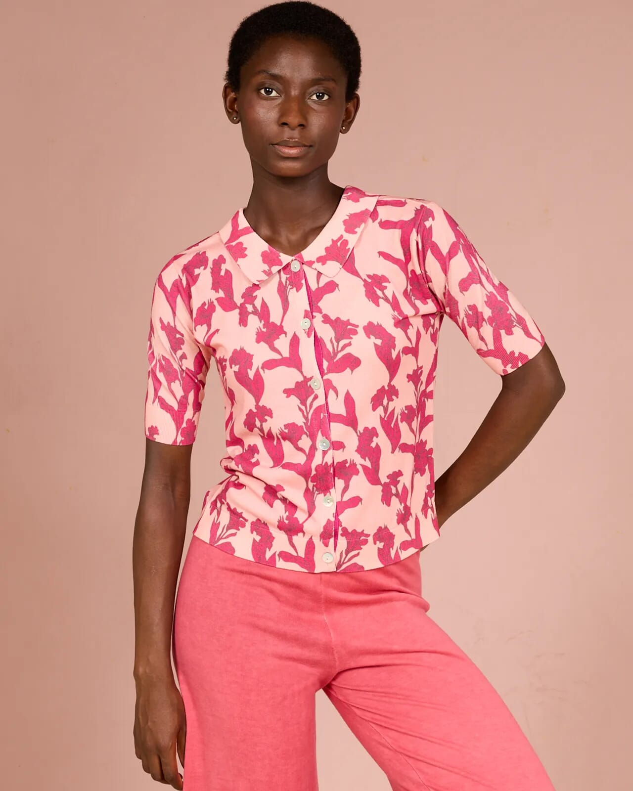 FLORAL PRINT DUPLEX POLO COL.499