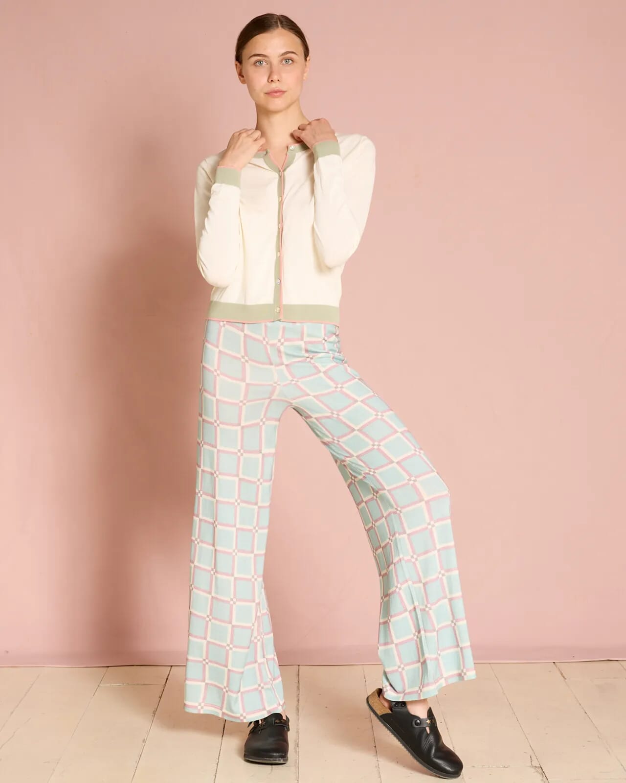 GEOMETRIC PRINT LONG TROUSERS COL.475