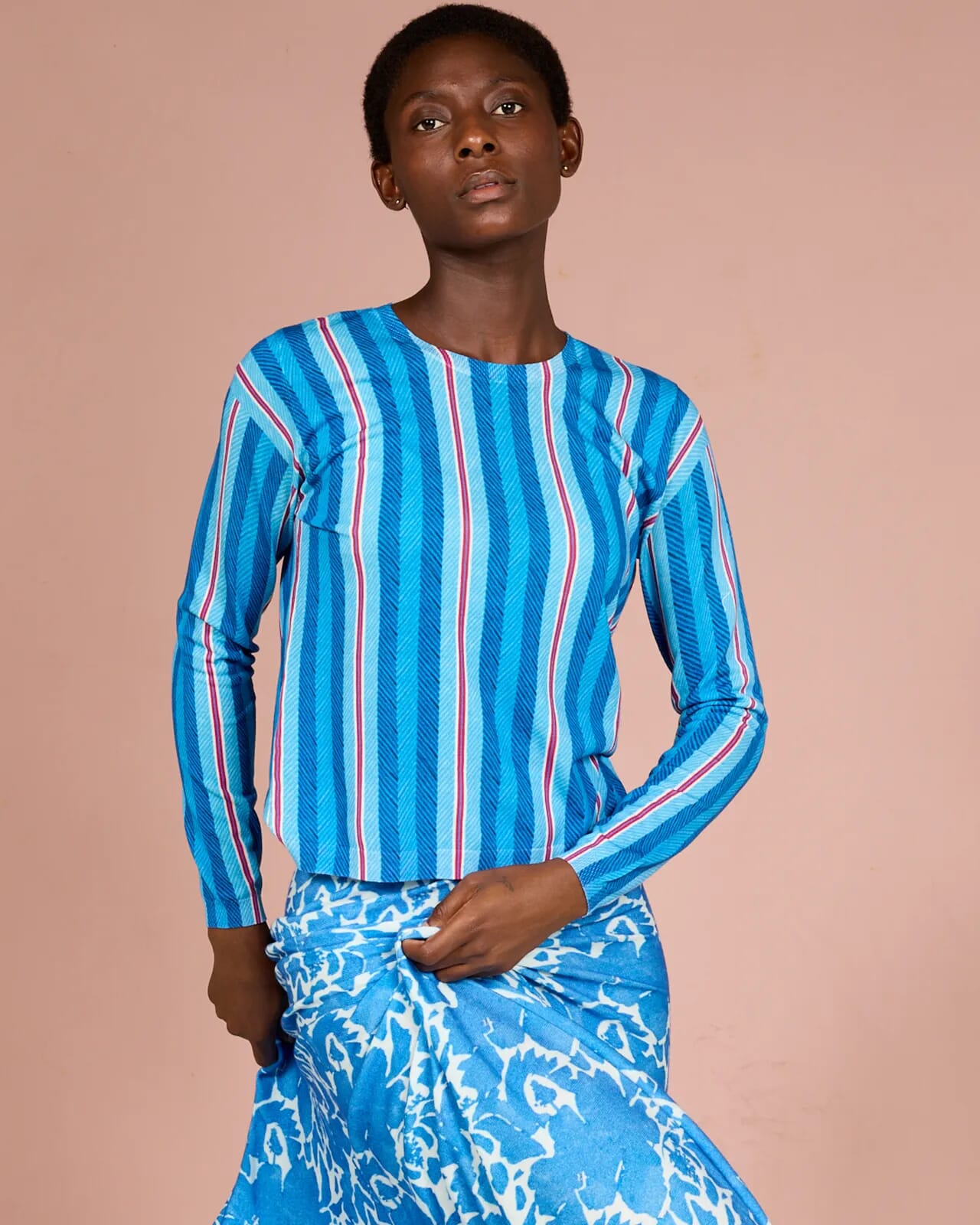 GEOMETRIC PRINT CREWNECK JUMPER COL.439