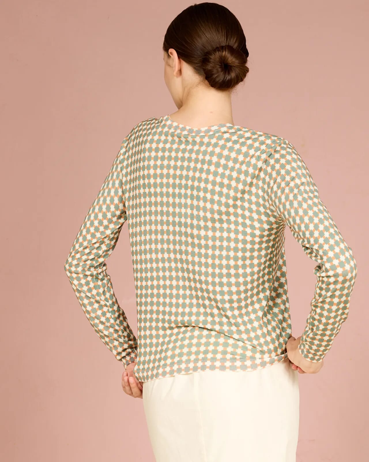 GEOMETRIC PRINT CREWNECK JUMPER COL.511