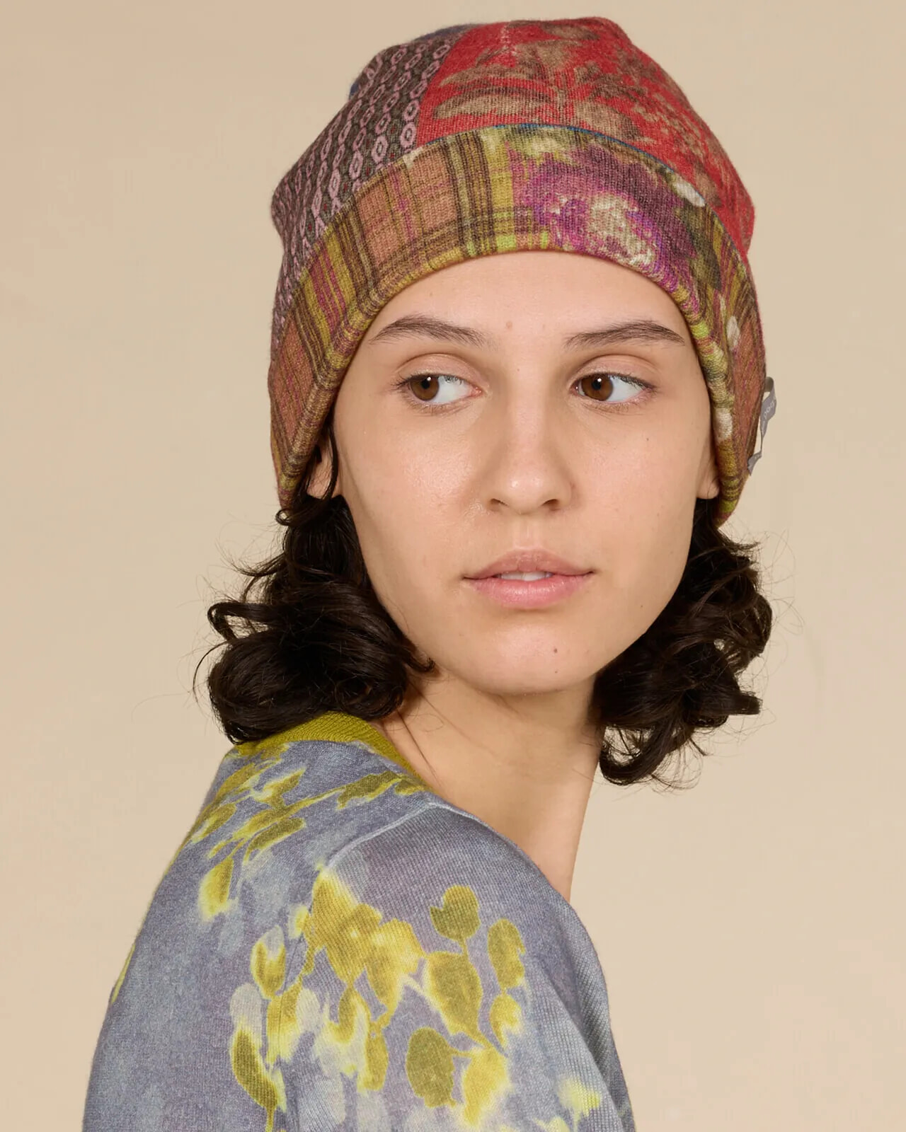 MULTI PRINT REVERSIBLE BEANIE COL.020