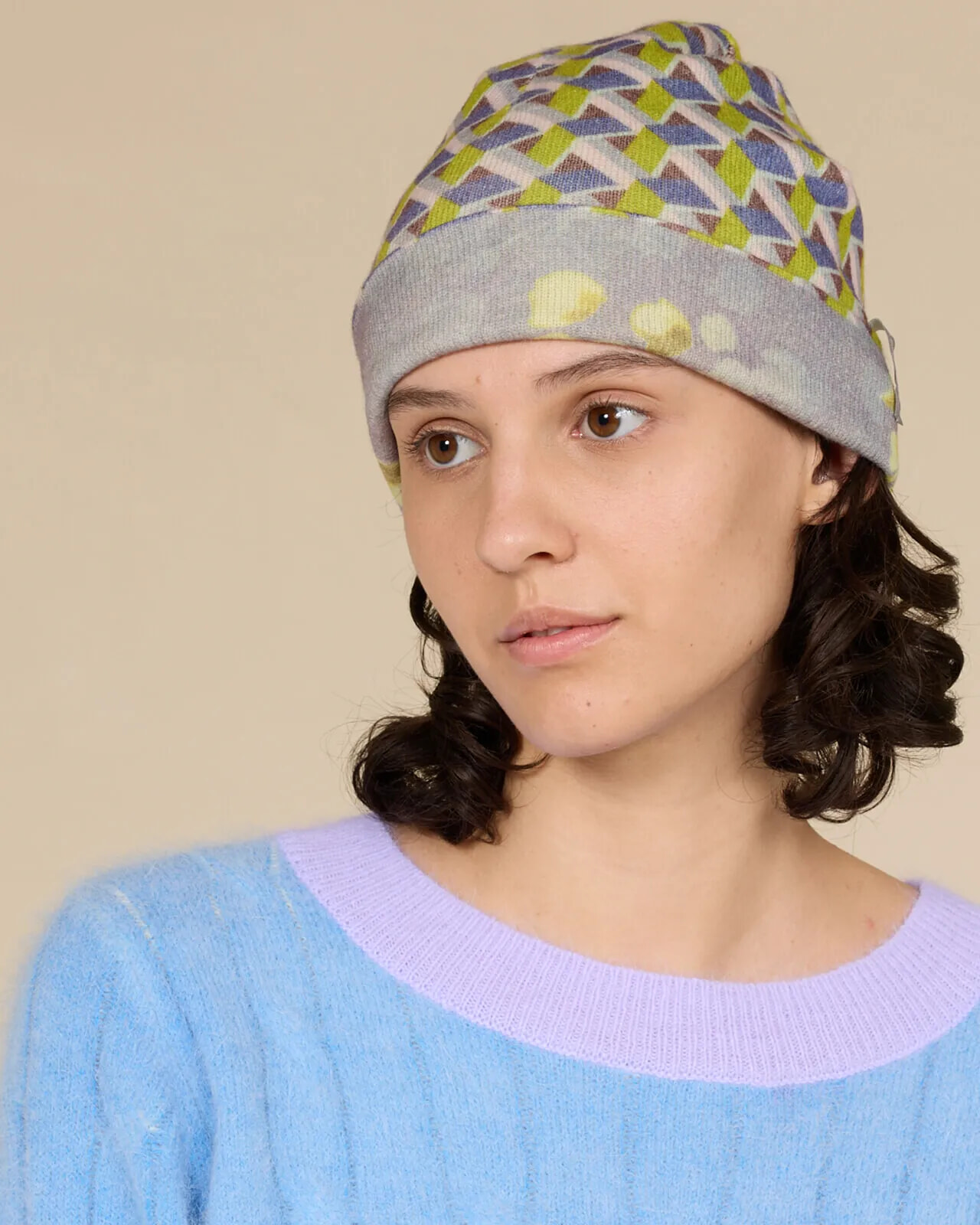 MULTI PRINT REVERSIBLE BEANIE COL.019