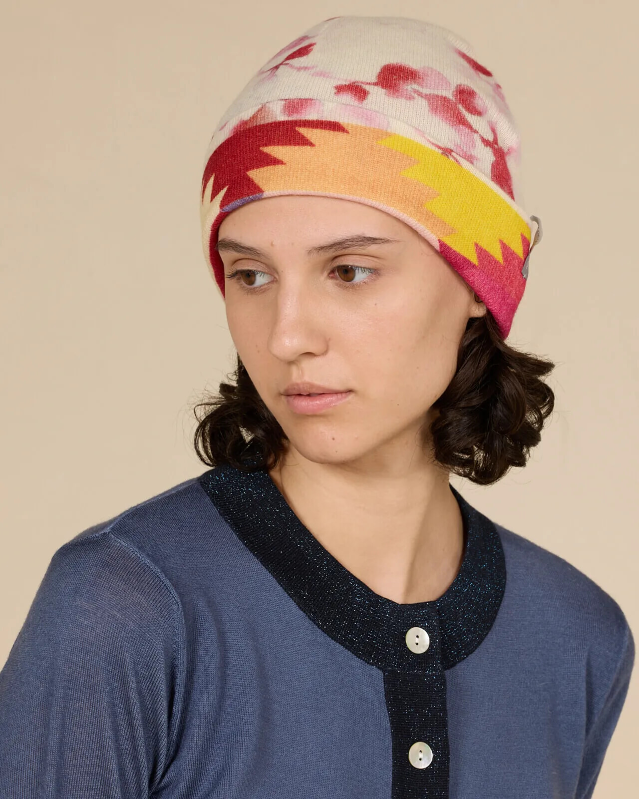 MULTI PRINT REVERSIBLE BEANIE COL.012