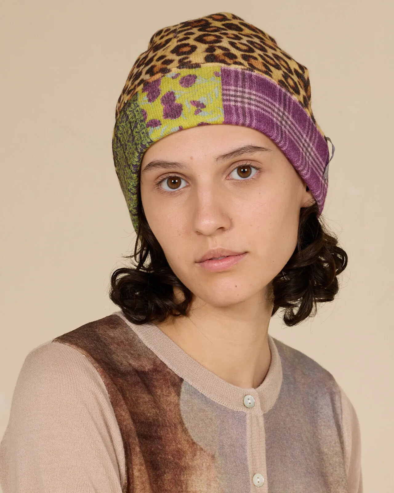 MULTI PRINT REVERSIBLE BEANIE COL.011