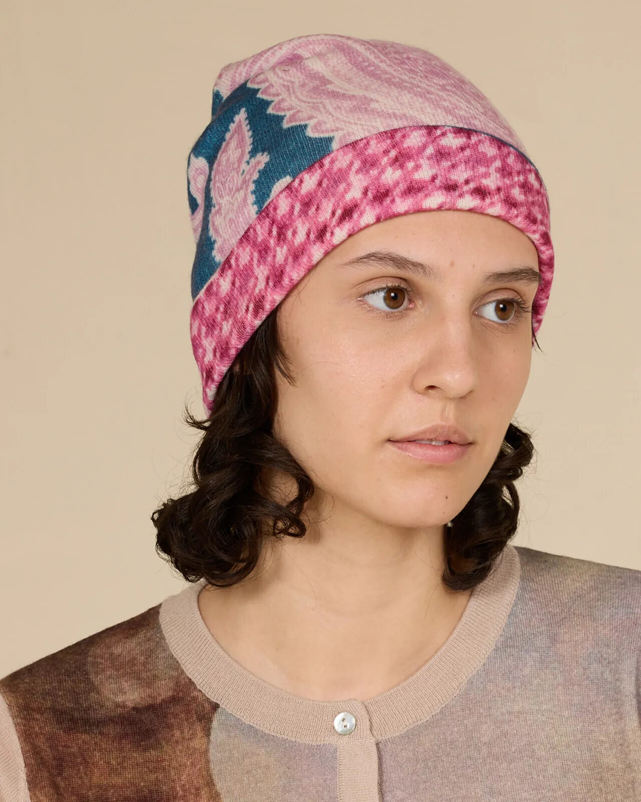 MULTI PRINT REVERSIBLE BEANIE COL.003