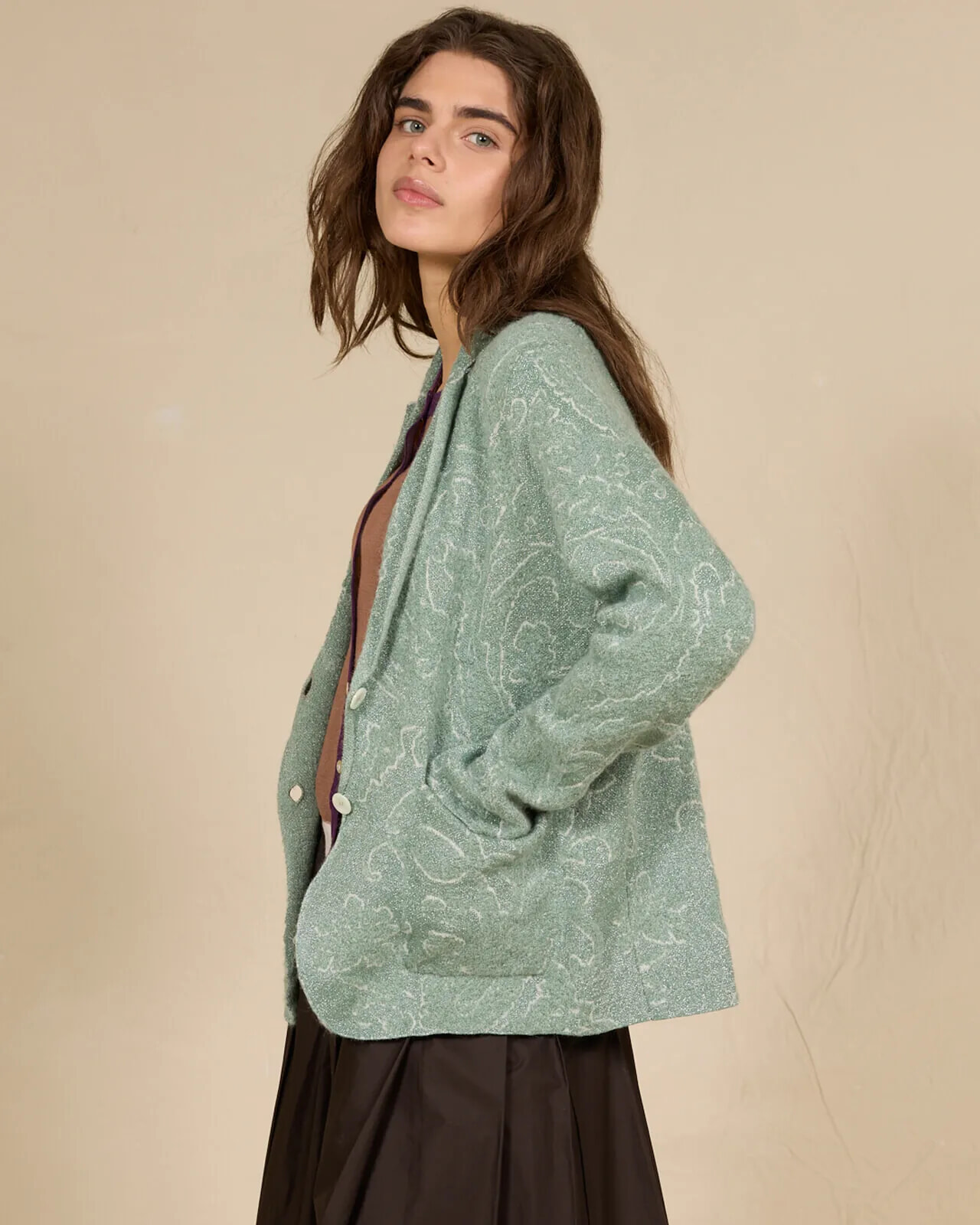 FLORAL PRINT JACKET WITH POCKETS COL.002