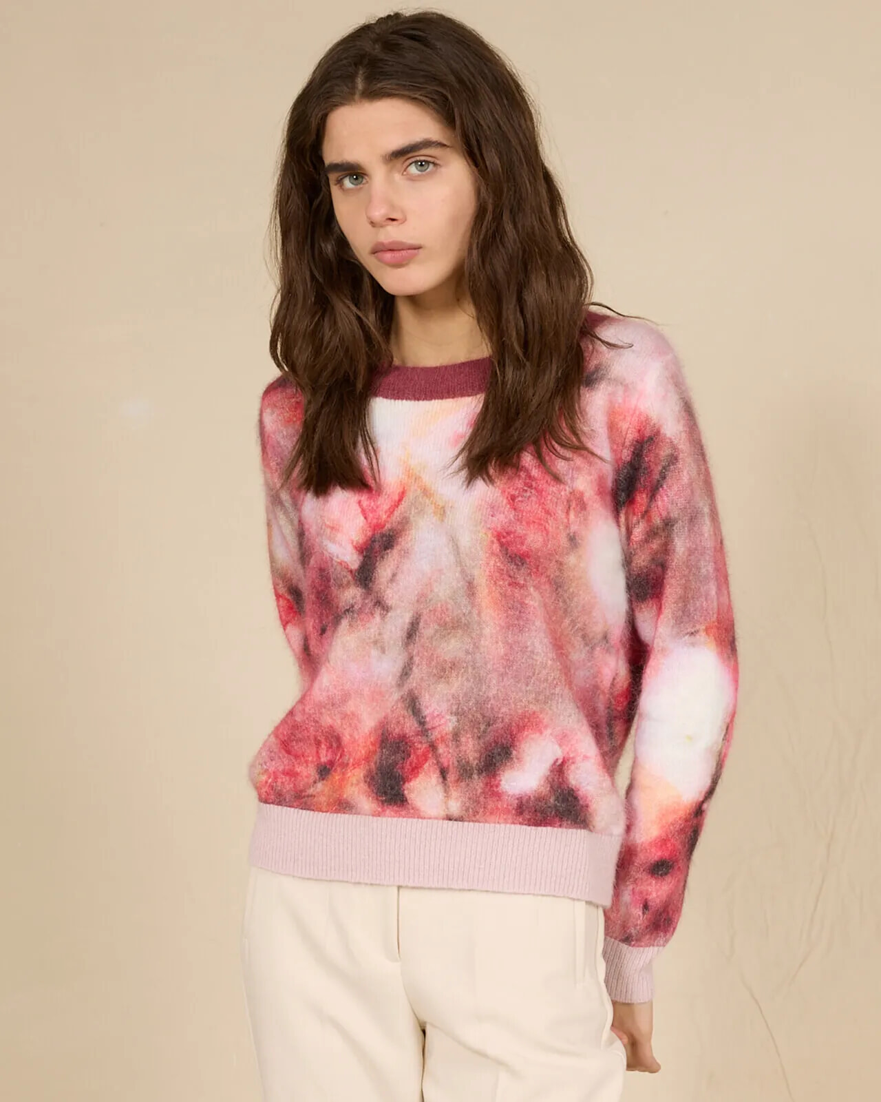 ABSTRACT PRINT CREWNECK JUMPER COL.244