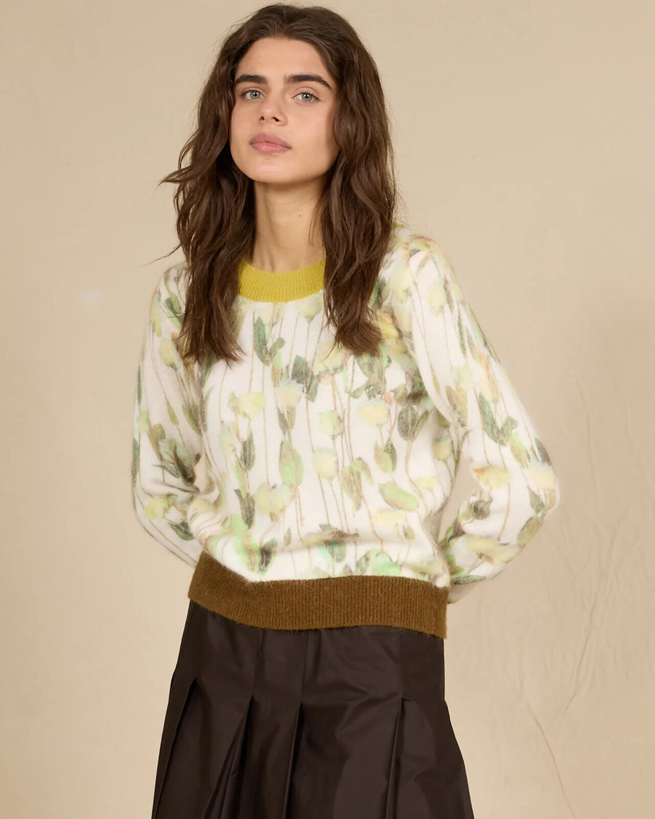 FLORAL PRINT CREWNECK JUMPER COL.243