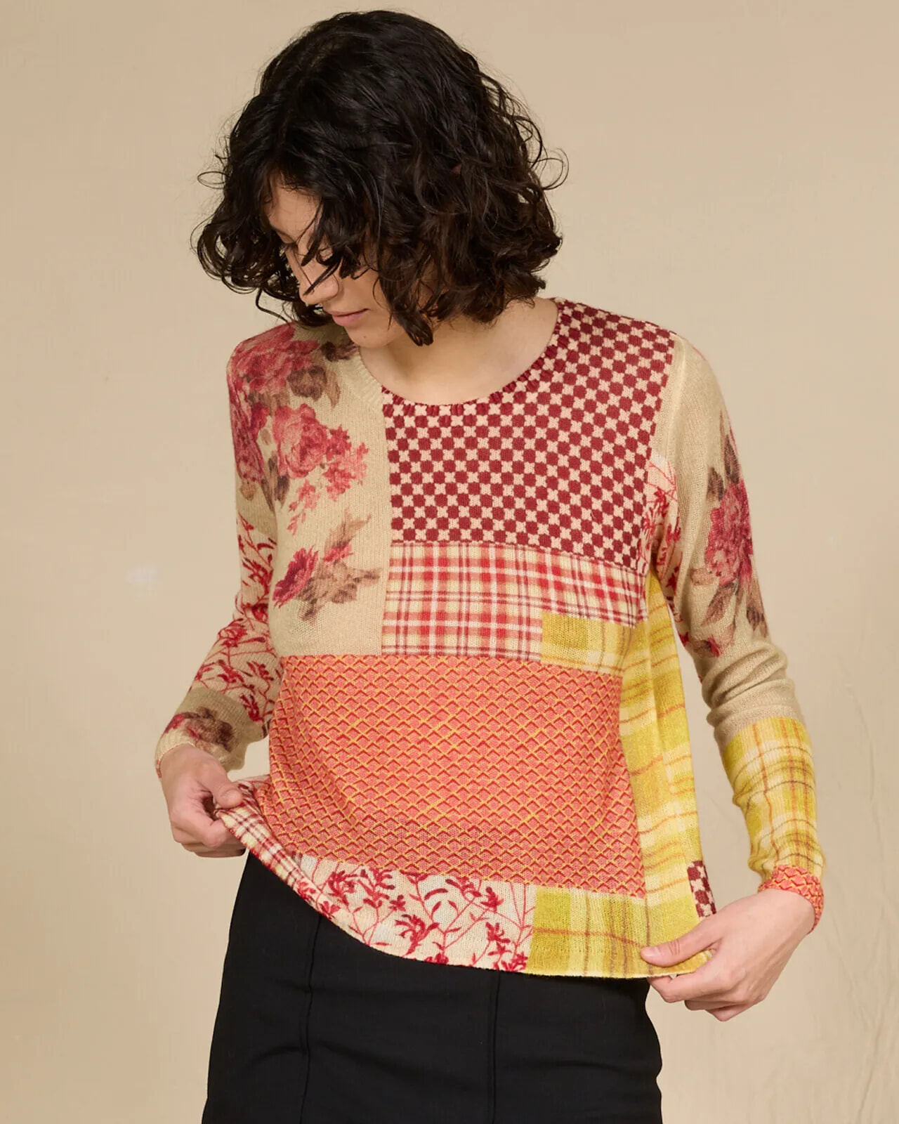 ABSTRACT PRINT CREWNECK JUMPER COL.171