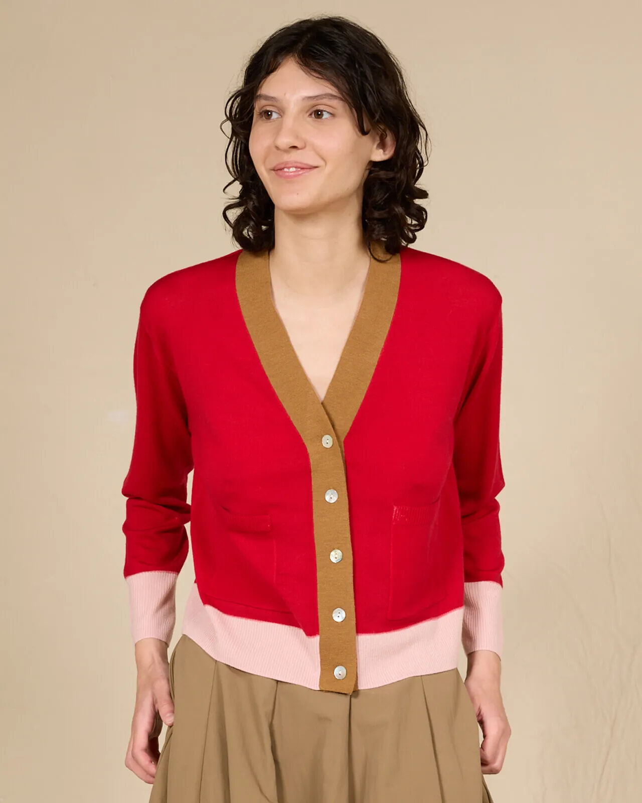 SOLID COLOUR CARDIGAN JACKET COL. 017
