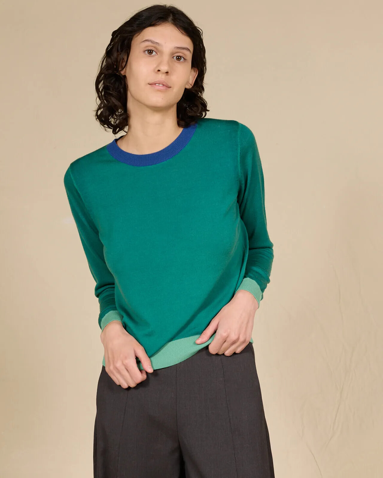 SOLID COLOUR CREWNECK JUMPER COL. 021