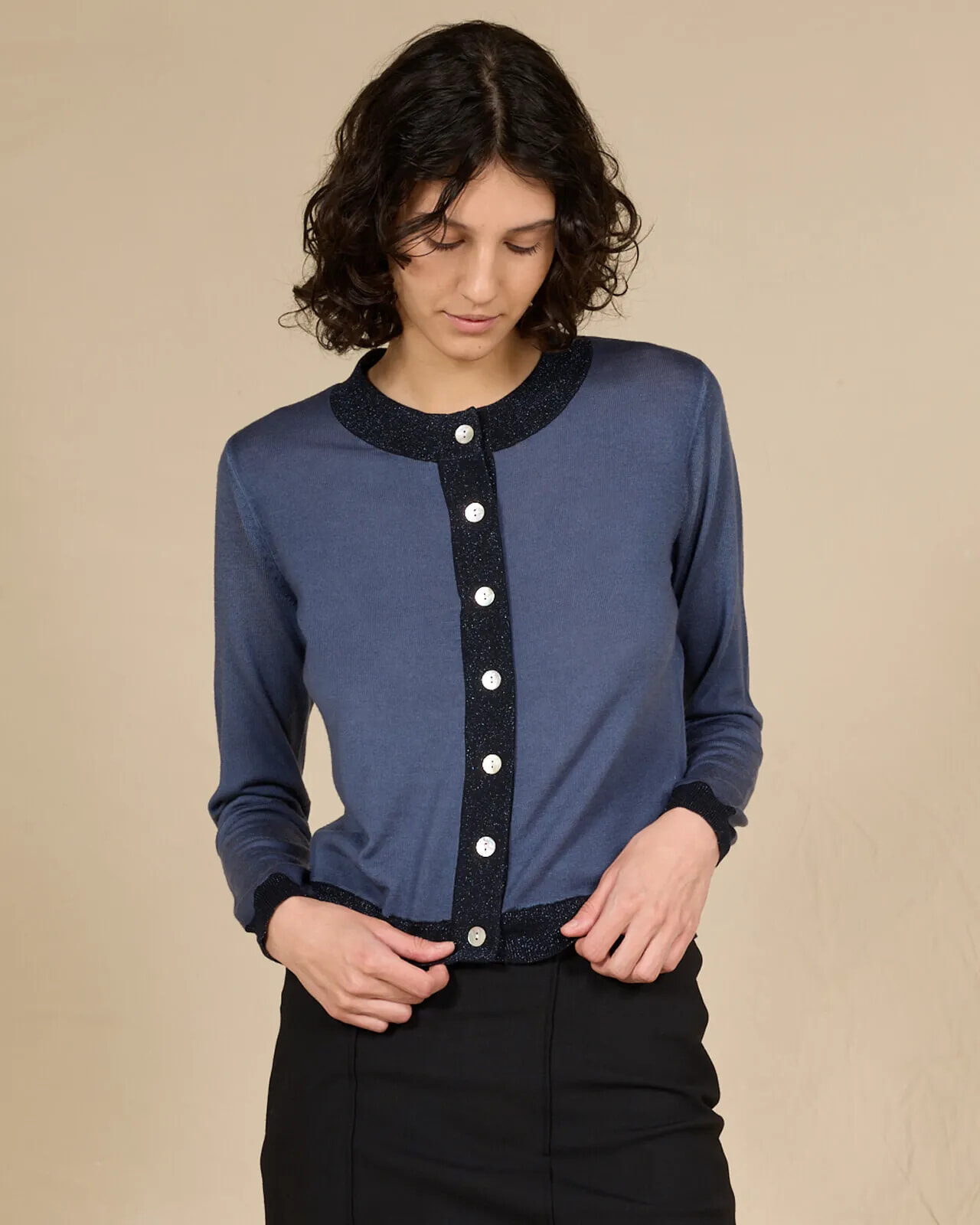 SOLID COLOUR PRINT CREWNECK JUMPER COL.023