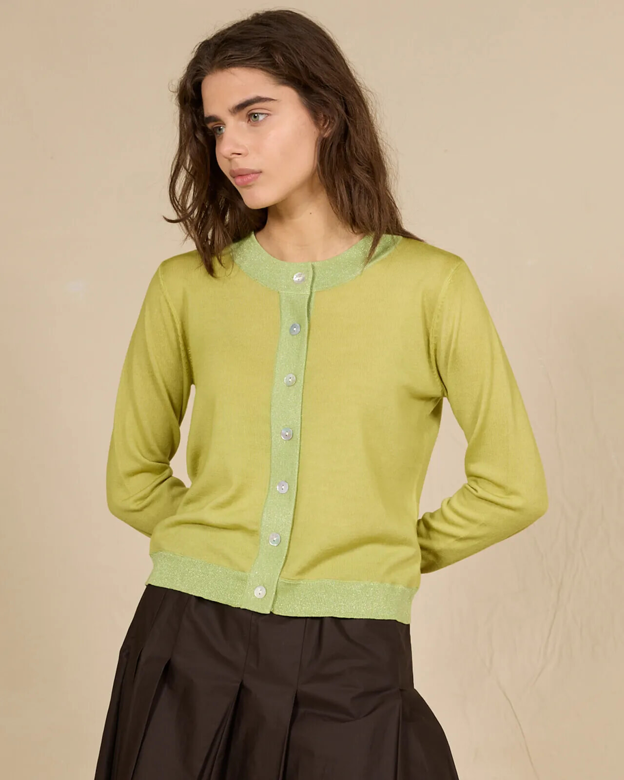 SOLID COLOUR PRINT CREWNECK JUMPER COL.009