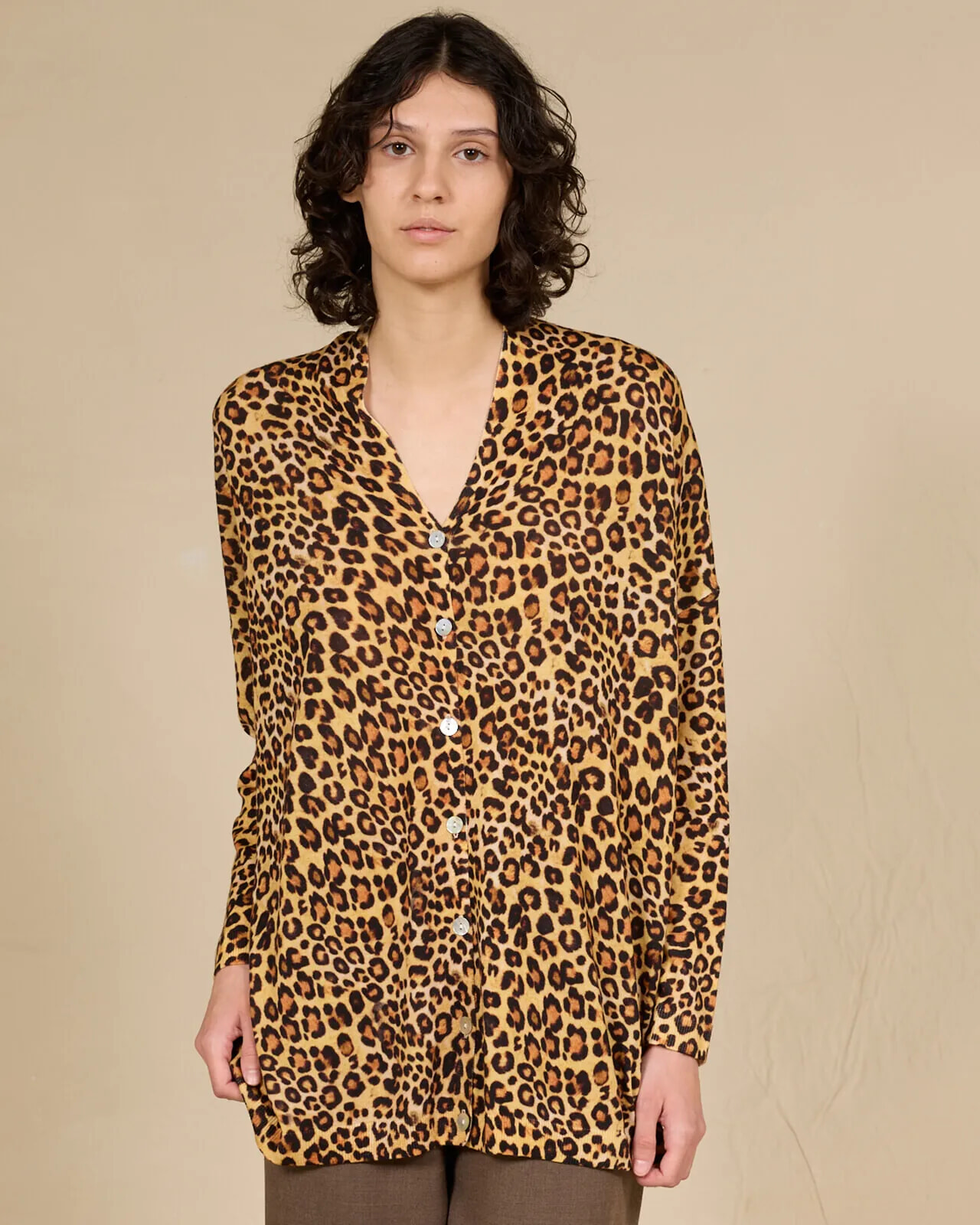ANIMALIER PRINT LOOSE-FIT CARDIGAN COL.261