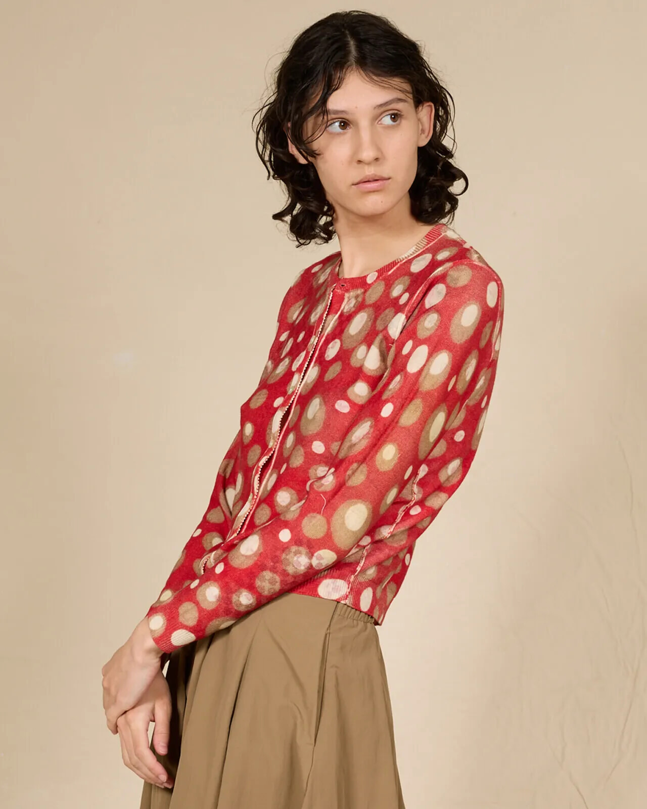 MULTIPRINT REVERSIBLE CREWNECK CARDIGAN COL.302
