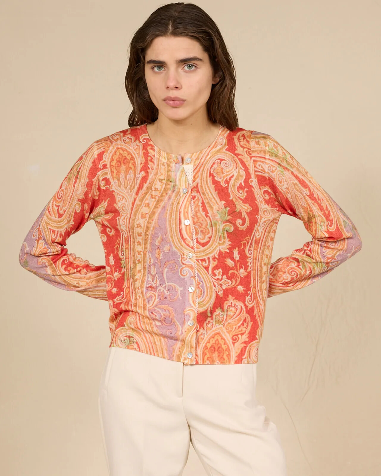 MULTIPRINT REVERSIBLE CREWNECK CARDIGAN COL.301