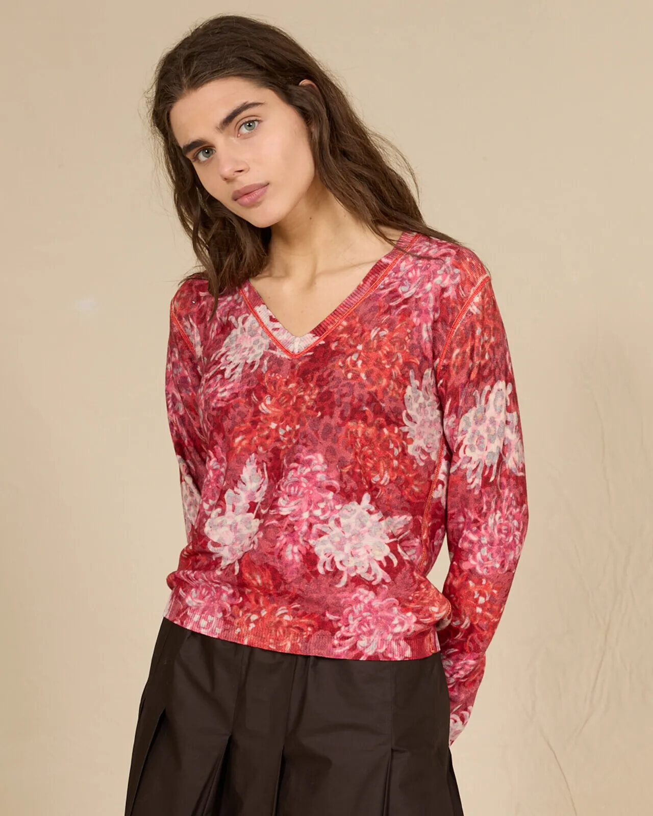 MULTIPRINT REVERSIBLE V NECK JUMPER COL. 305