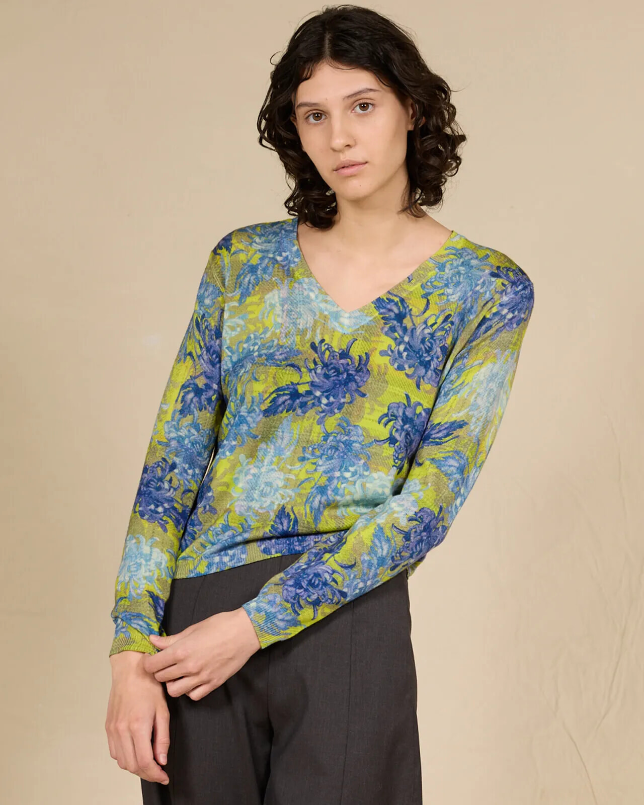 MULTIPRINT REVERSIBLE V NECK JUMPER COL. 303