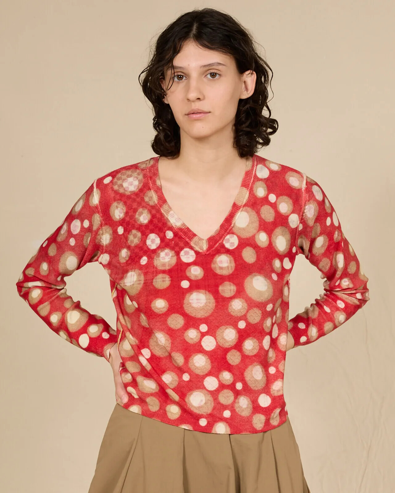 MULTIPRINT REVERSIBLE V NECK JUMPER COL. 302