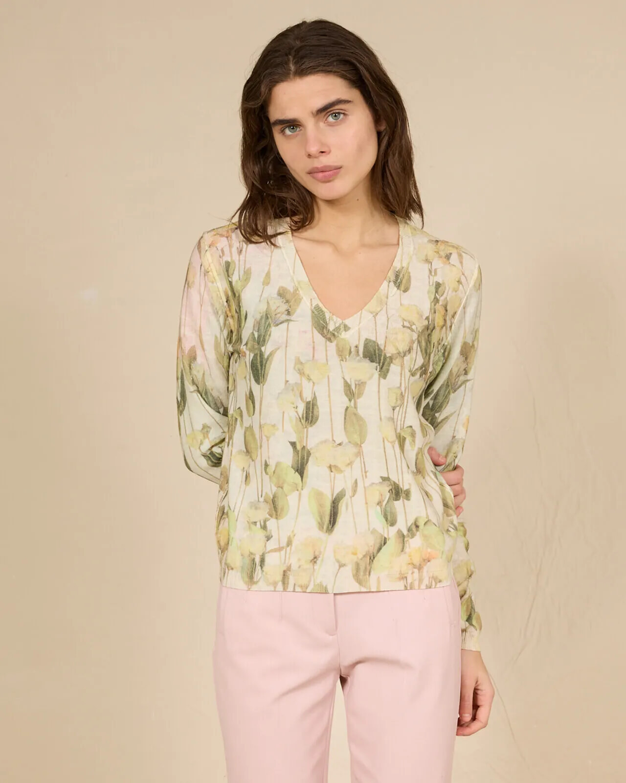 MULTIPRINT REVERSIBLE V NECK JUMPER COL. 300