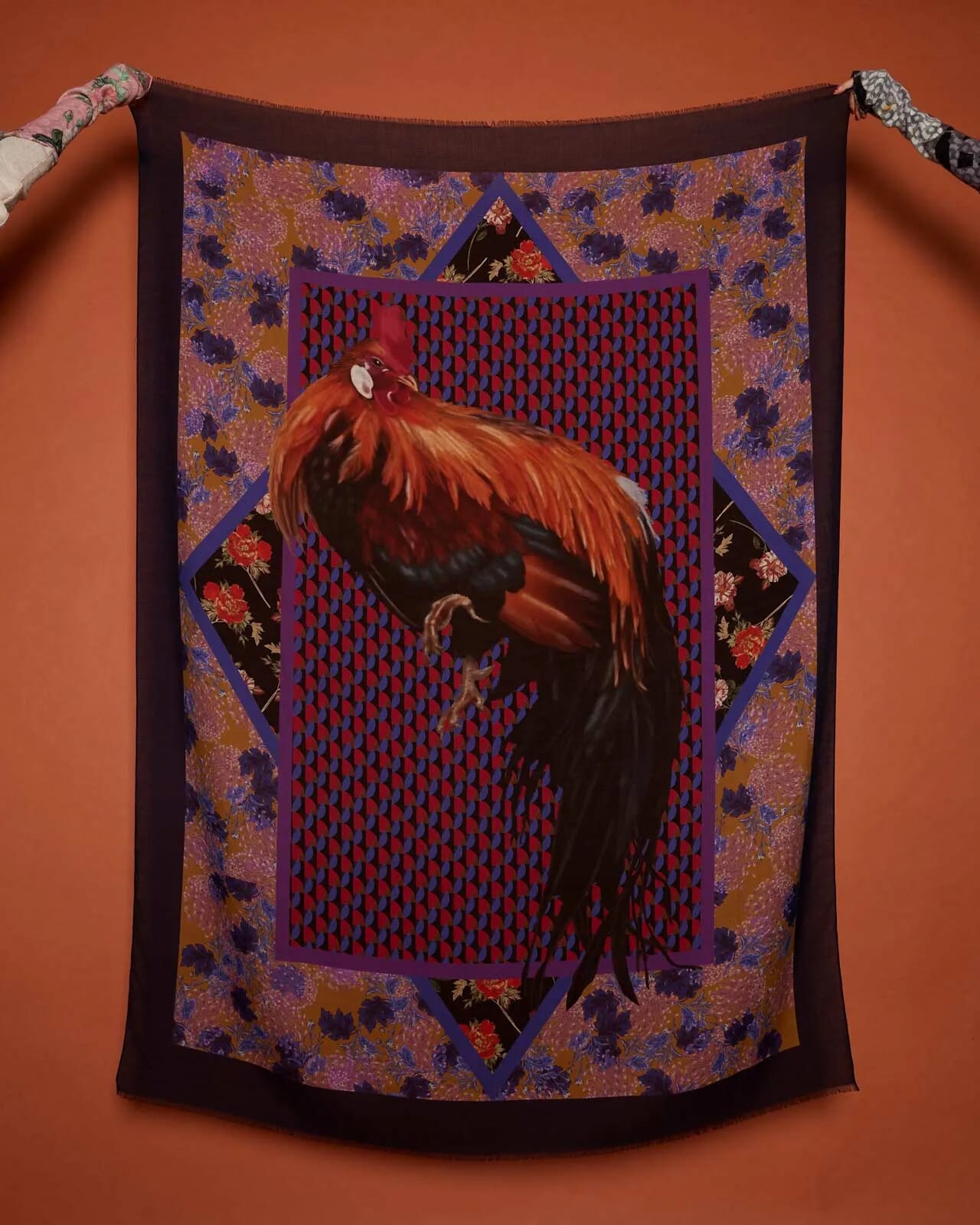 MULTI PRINT WIDE SCARF COL.004