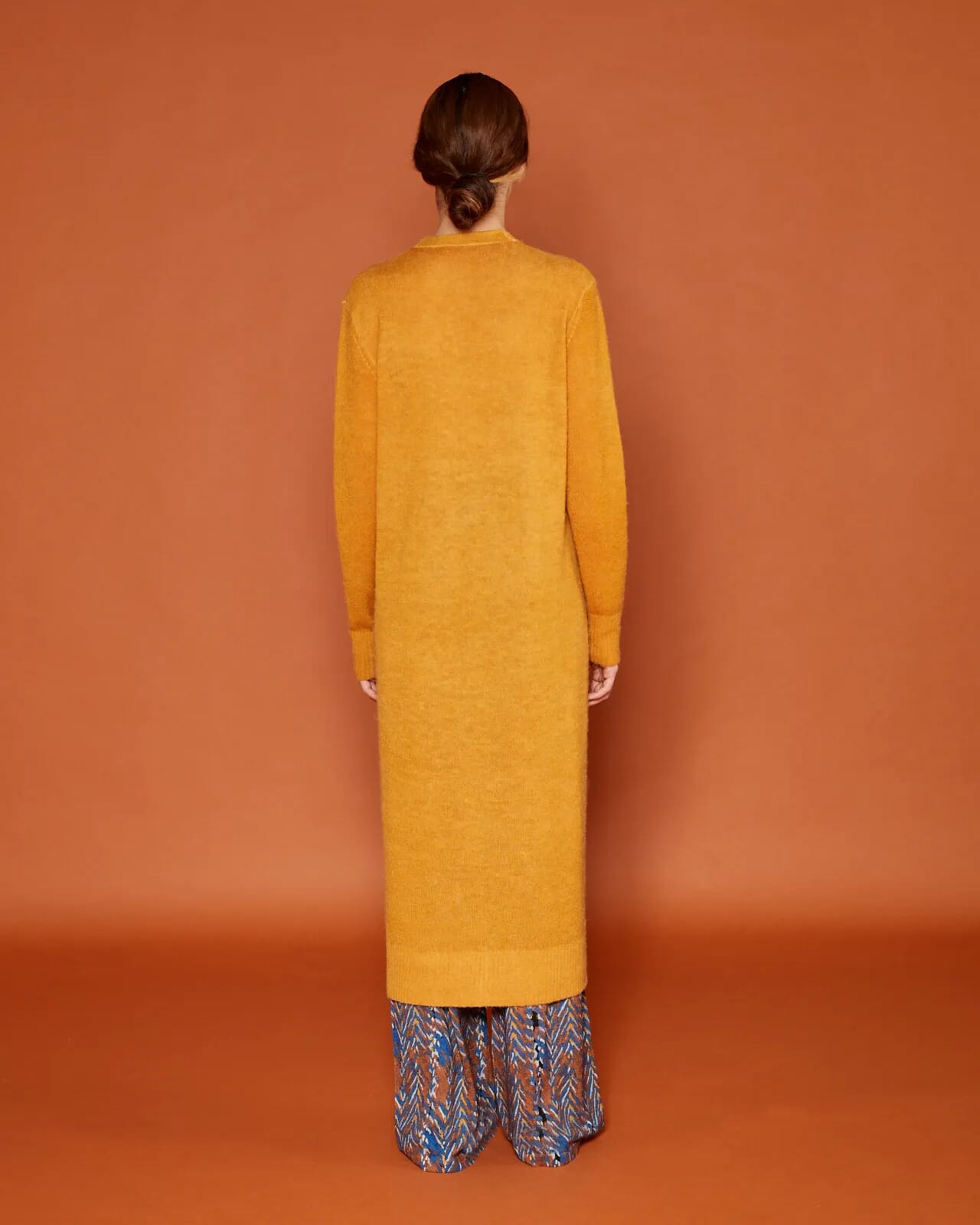 SOLID COLOUR PRINT V NECK CARDIGAN DRESS COL.008