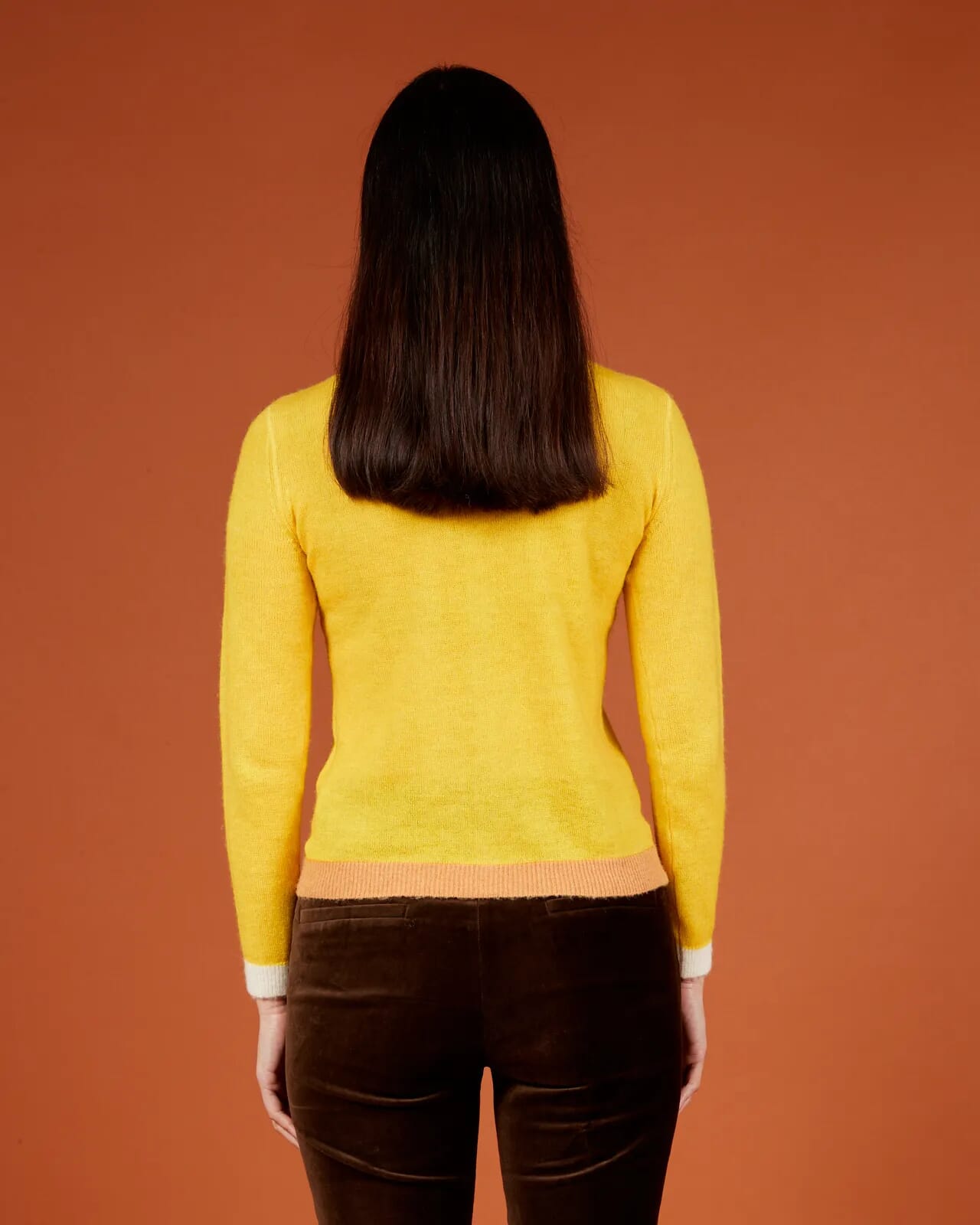 SOLID COLOUR PRINT CREWNECK CARDIGAN COL.009