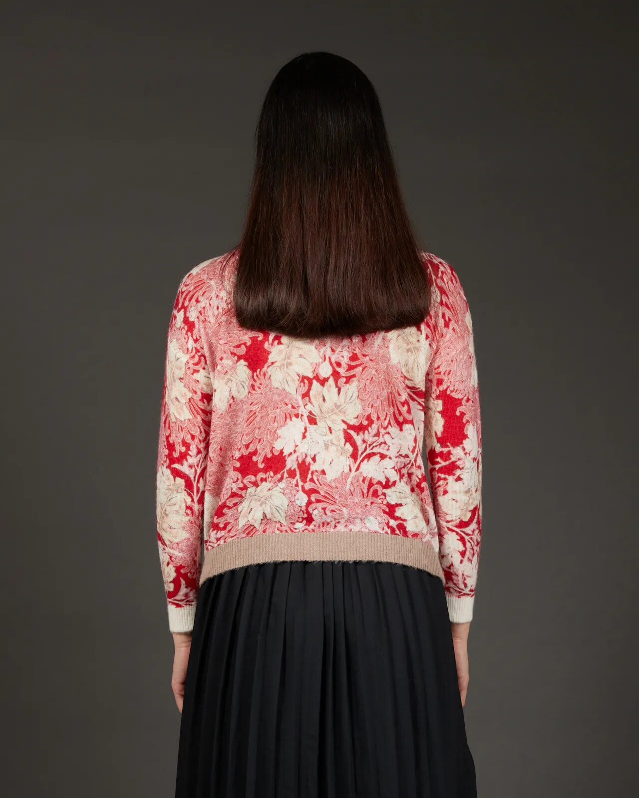 FLORAL PRINT V NECK CARDIGAN COL.829