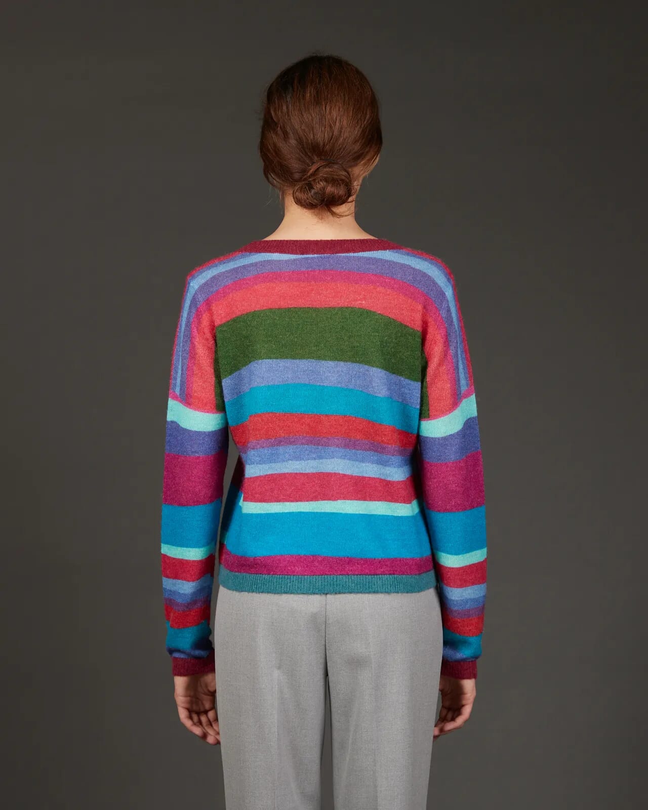 STRIPE PRINT CREWNECK JUMPER COL.856