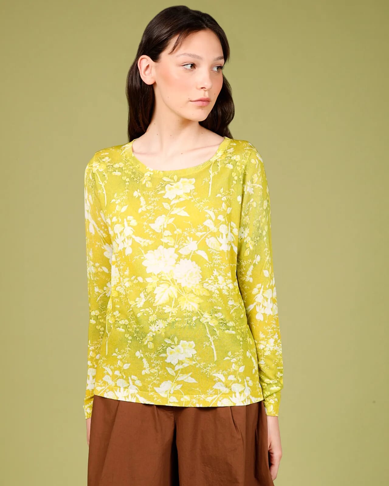 FLORAL PRINT CREWNECK JUMPER COL. 989