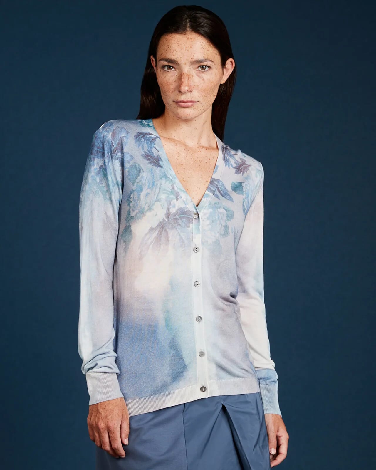 FLORAL PRINT V NECK CARDIGAN COL. 1004