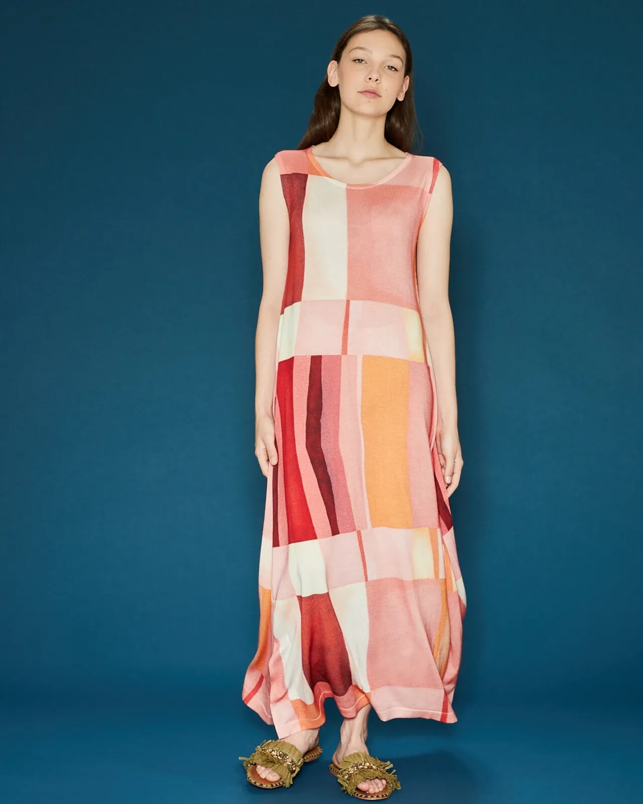 GEOMETRIC LONG DRESS COL.937